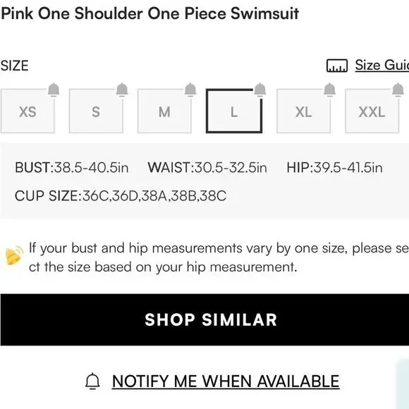 NWT Cupshe Coral One-Shoulder Swimsuit. Size Large. - Picture 6 of 6